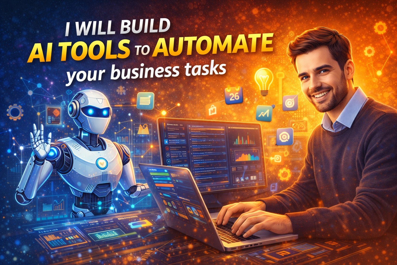 I will build AI tools to automate your business tasks (chatbots, workflows, dashboards)