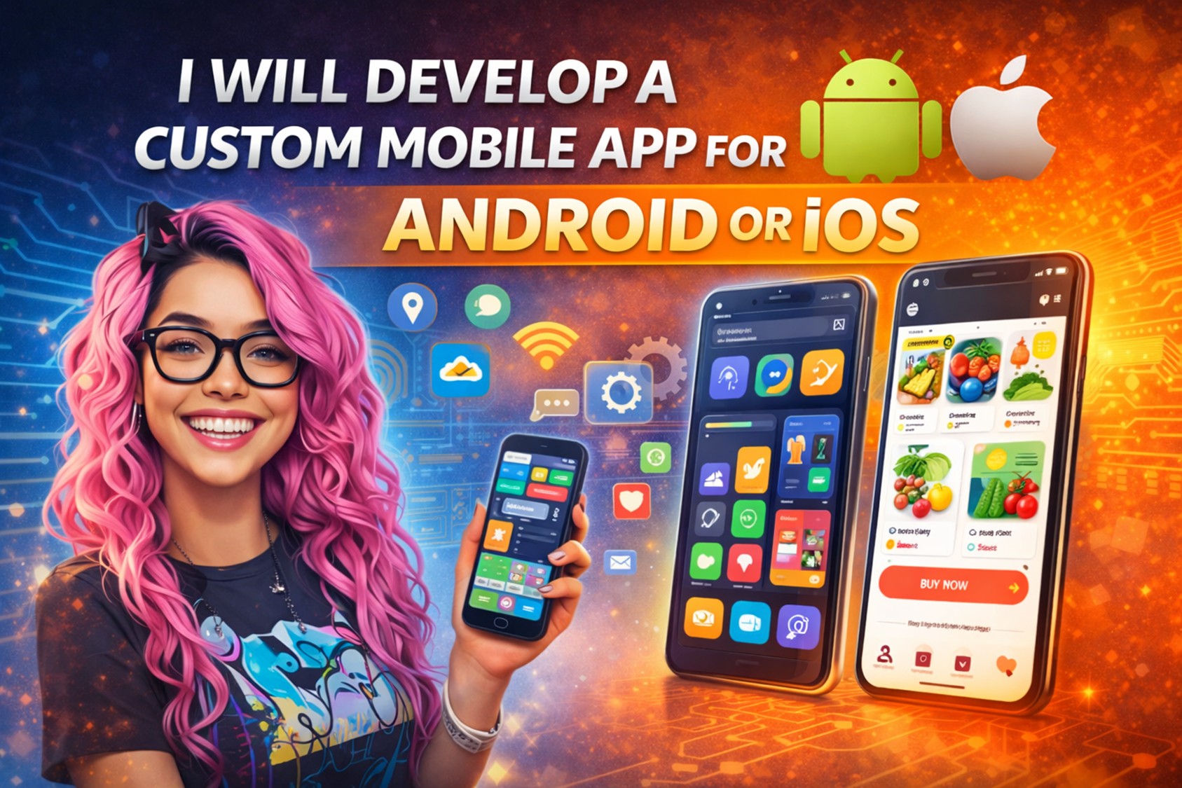 I will develop a custom mobile app for Android or iOS (Flutter/Native) with clean UI and backend-ready features